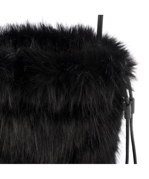 UNBILLION カシュカシュ cachecache / エコファーシンプル巾着ショルダーバッグ ブラック