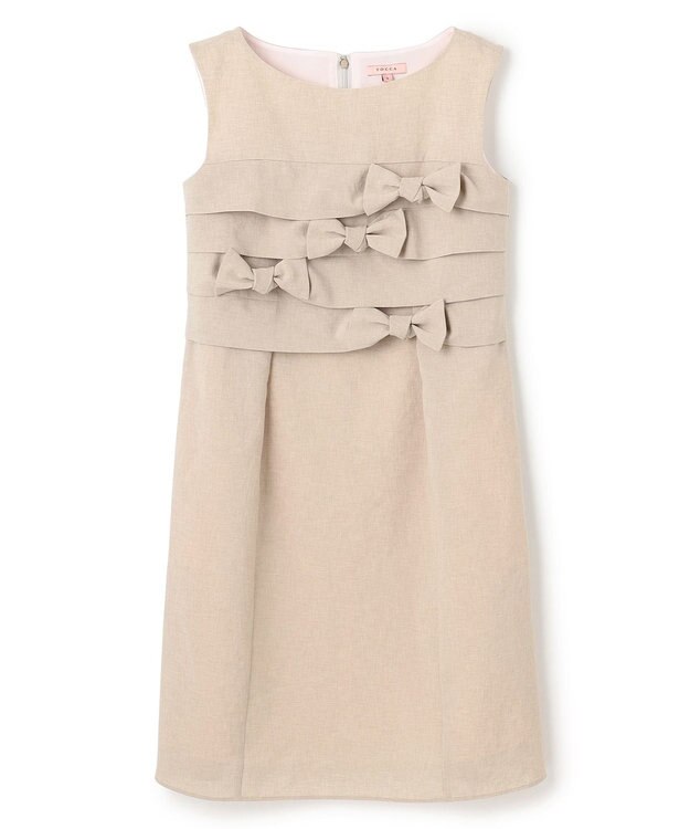 TOCCA 【洗える・消臭・吸水速乾・接触冷感・UVケア】RIBBON KNOT DRESS ドレス ベージュ系