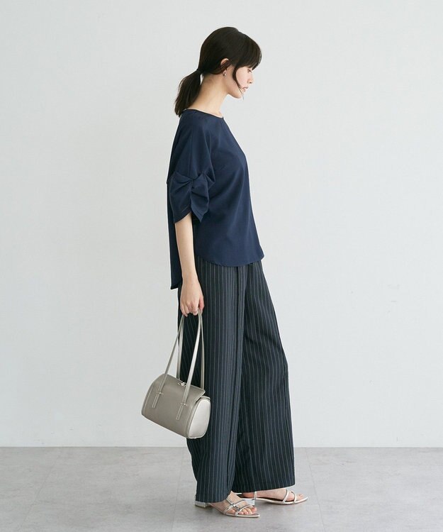 YECCA VECCA ハシゴレースタックスリーブブラウス Navy