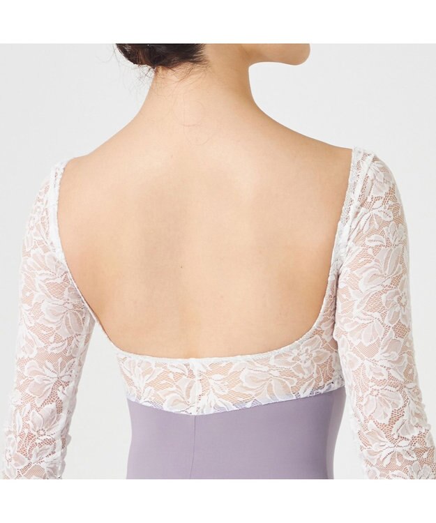 Chacott ◎【Nela ライン】ロングスリーブレオタード モーブ