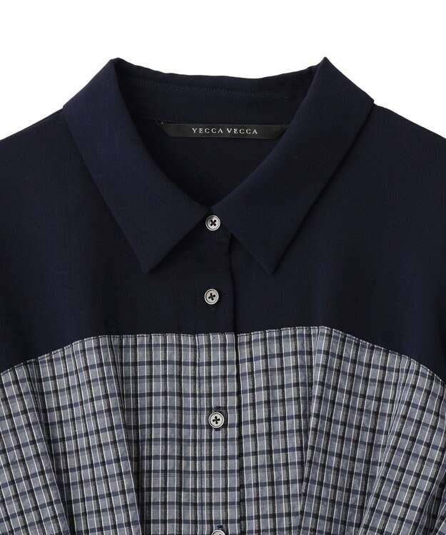 YECCA VECCA ハーフスリーブベアドッキングワンピース Check