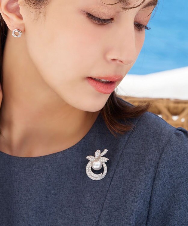 Tiaclasse ミニクリスタルブローチ シルバー