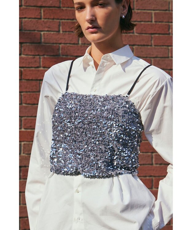 NAVE 【Nave・洗える】スパンコール ビスチェ シルバー系