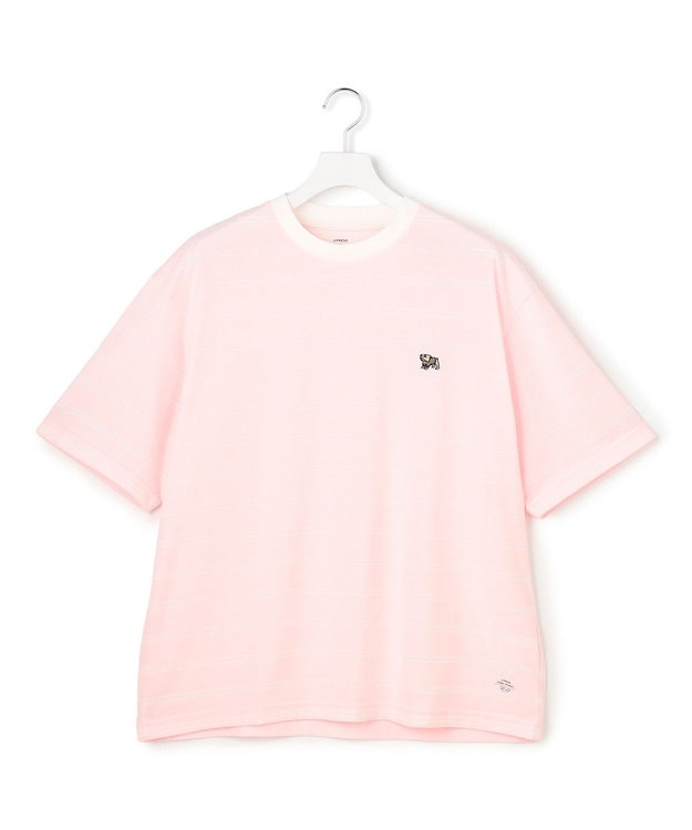 J.PRESS YORK STREET 【UNISEX】ブルドッグワンポイント ボーダー Tシャツ ピンク系1