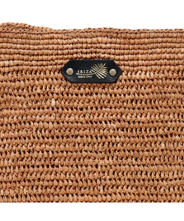 IBIZA ラフィア　ショルダーバッグ 濃茶
