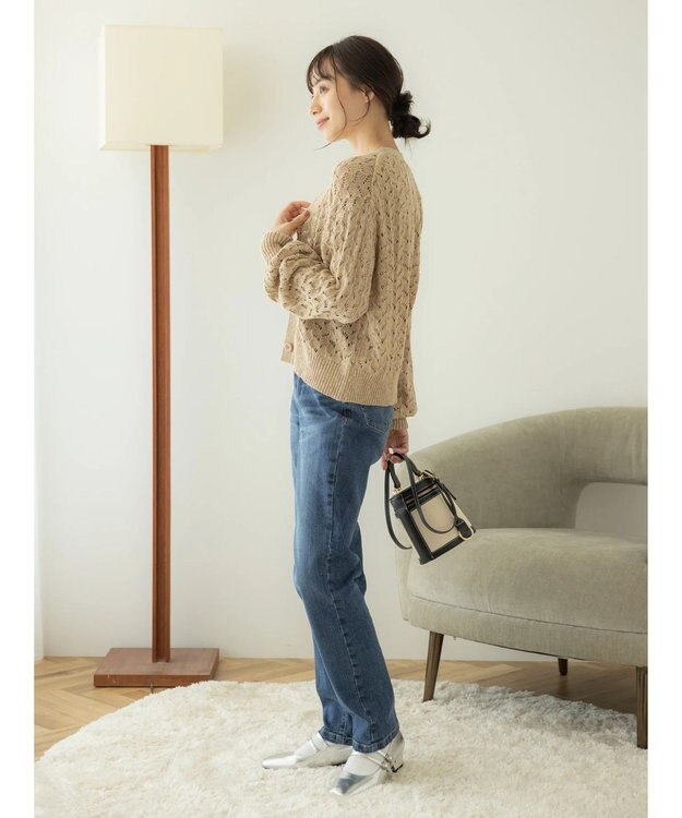 earth music&ecology テーパードデニムパンツ Light Indigo