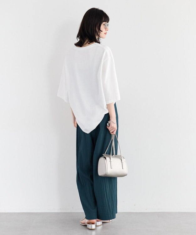 YECCA VECCA 【UVカット】ワイドスリーブ箔プリントTee Off White