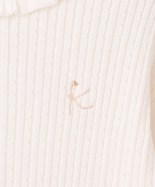 組曲 KIDS 【150-160cm】リブ ニット オフホワイト系