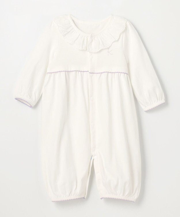 組曲 KIDS 【70㎝】エンブロイダリー ロンパース オフホワイト系