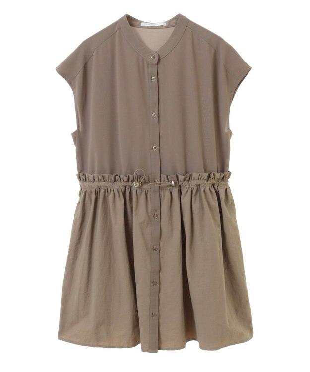 Green Parks 異素材ドッキングチュニック Beige