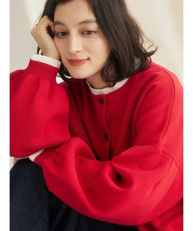 CRAFT STANDARD BOUTIQUE リサイクルポリエステルニットカーディガン Red