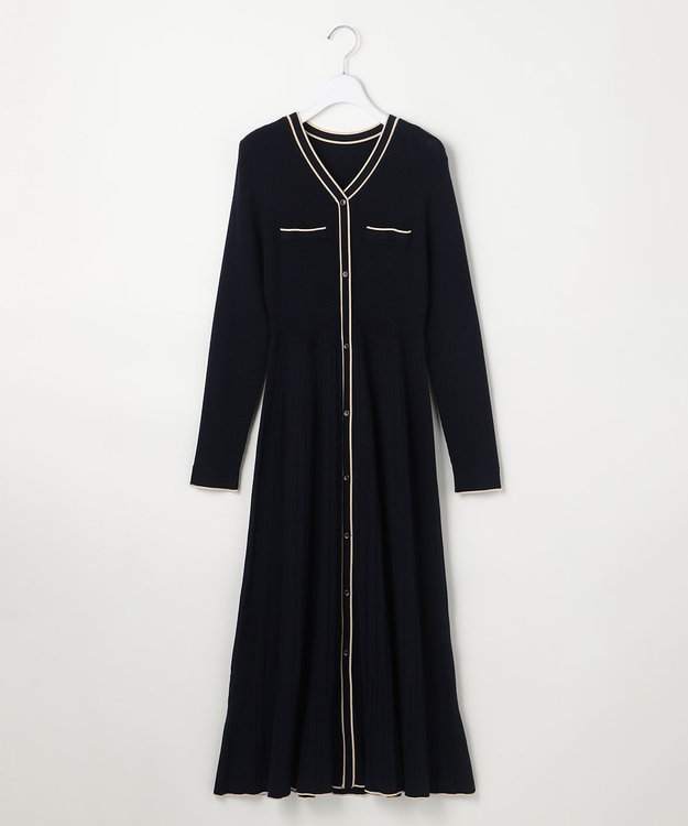 any SiS 【洗える】バイカラーデザインニット ワンピース ネイビー　M 洗える】バイカラーデザインニット ワンピース / ANY SIS