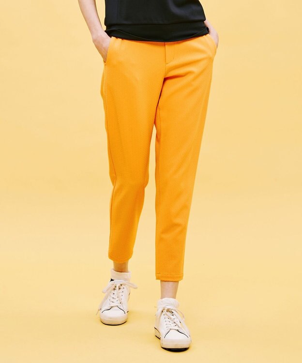 23区GOLF 【WOMEN】【洗える】ドットジャガード テーパードパンツ オレンジ系