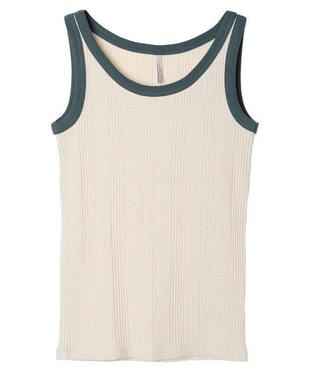 AMERICAN HOLIC バイカラーテレコタンクトップ Ivory
