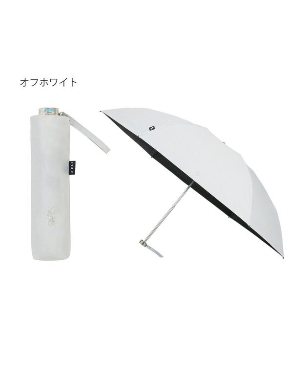 MOONBAT 【大きめ】POLO RALPH LAUREN 晴雨兼用日傘 折りたたみ傘 PP／遮光 遮熱 UV オフホワイト