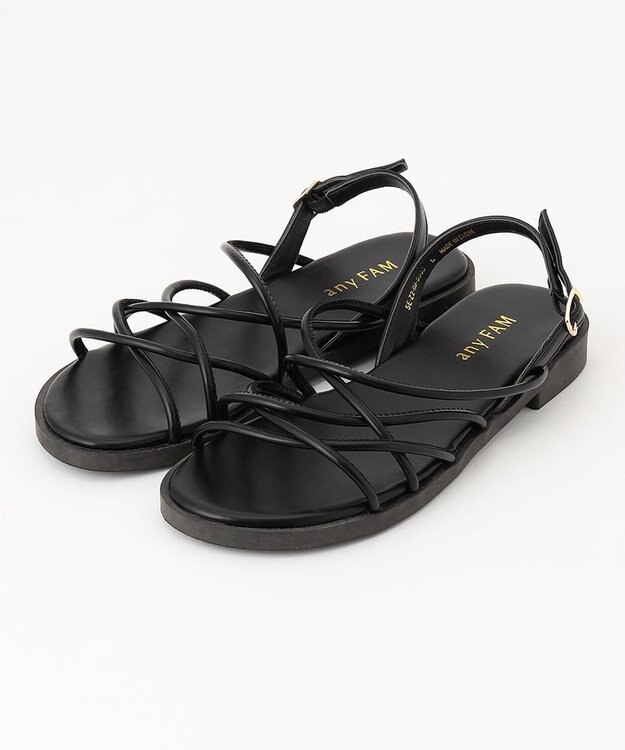 ANY ナローストラップ サンダル ブラック系