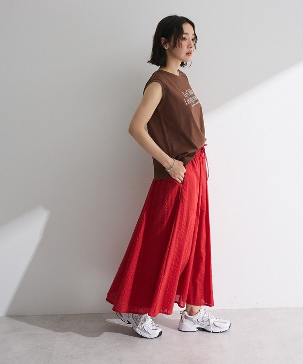 Green Parks ノースリーブフェミニンロゴプルオーバー Brown