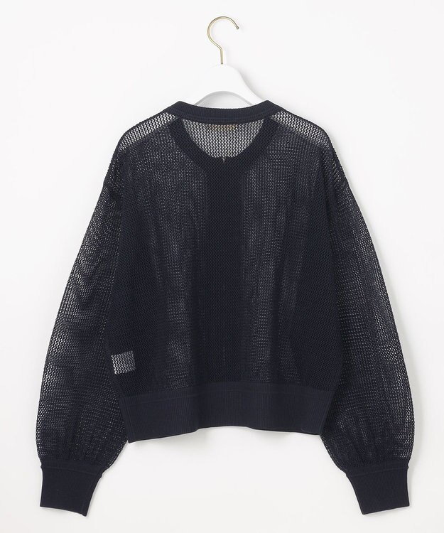 ANY SIS S 【洗える】メッシュニット ブルゾン ネイビー