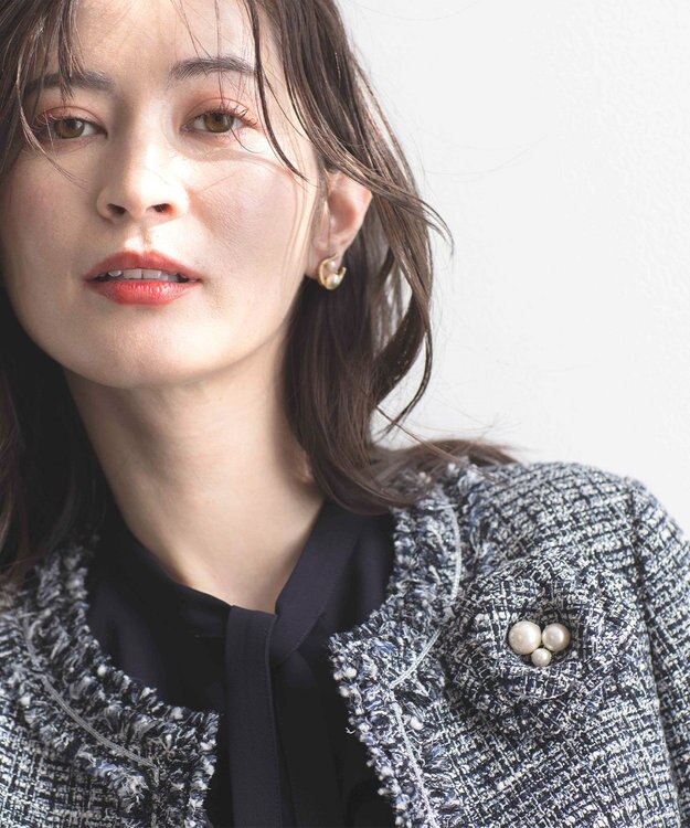 組曲 ツイードパールコサージュ ネイビー系1