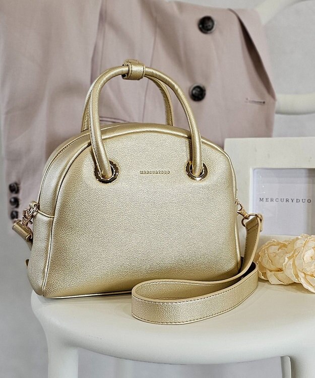 style code 【MERCURYDUO/マーキュリーデュオ】メタルアイレット　ミニボストン ゴールド
