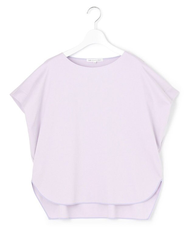 23区 【汗じみ防止/洗える】スムースデザイン フレンチスリーブ Tシャツ ライラック系