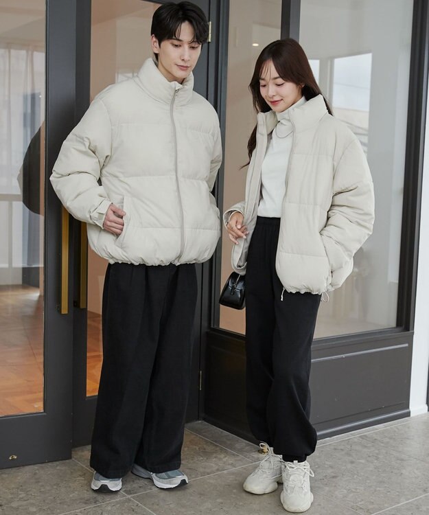 WEGO 【ユニセックス着用ITEM】パデッドブルゾン ライトベージュ