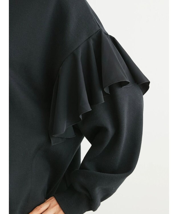 Green Parks ・ＳＵＧＡＲ　ＳＰＯＯＮ　ラッフルショルダースウェット Black