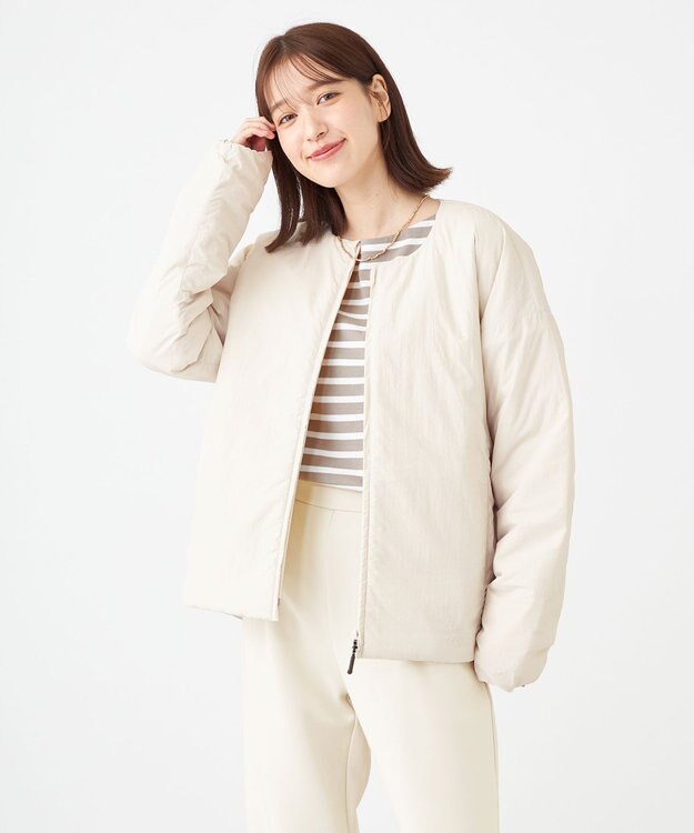 SHARE PARK LADIES 【UNISEX】ボートネックボーダーＴシャツ（S・Mサイズ） グレージュ×オフボーダー