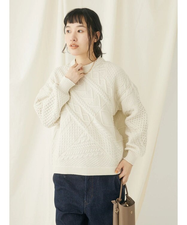 CRAFT STANDARD BOUTIQUE リサイクルポリエステルパッチワークプルオーバー Ivory