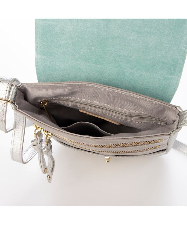 UNBILLION ペルケ perche / 7ポケットレザーポシェット シルバー