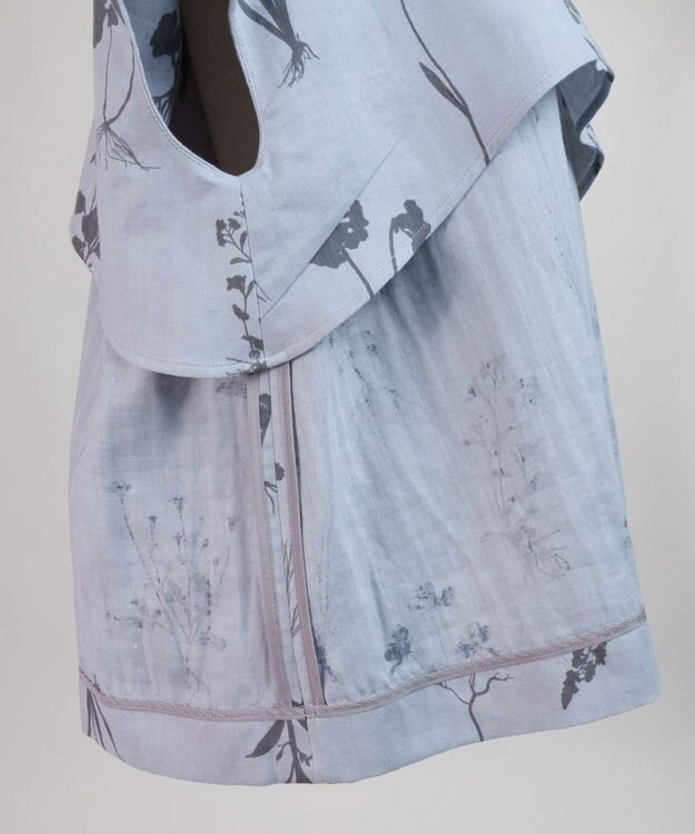 muuc 【ゆったりシルエットで涼しく上品】植物の影絵プリント プルオーバー グレー