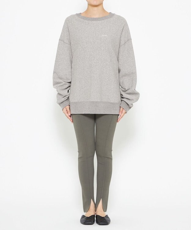 uncrave 【洗える】スムースニット レギンス（uncrave WHITE） カーキグレー