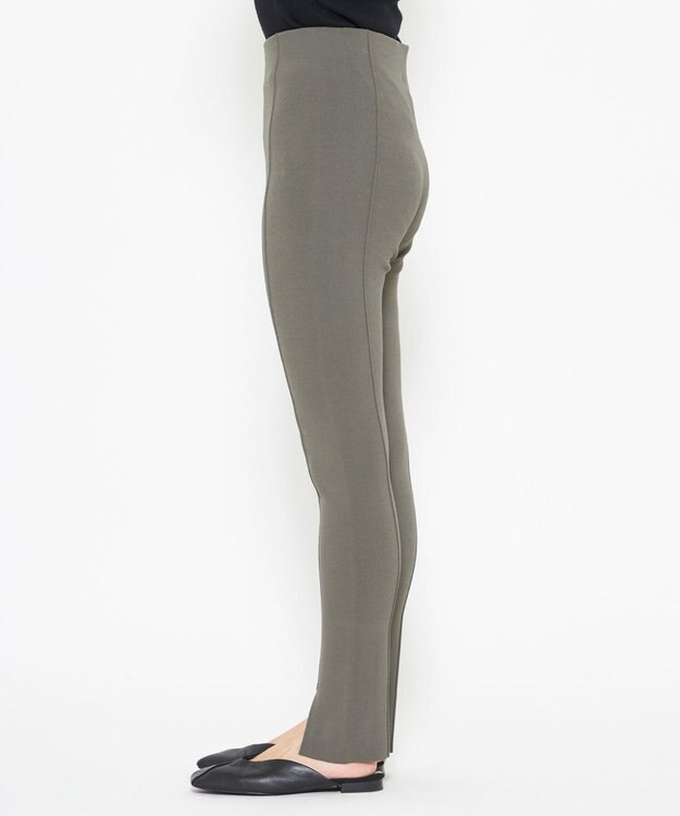 uncrave 【洗える】スムースニット レギンス（uncrave WHITE） カーキグレー