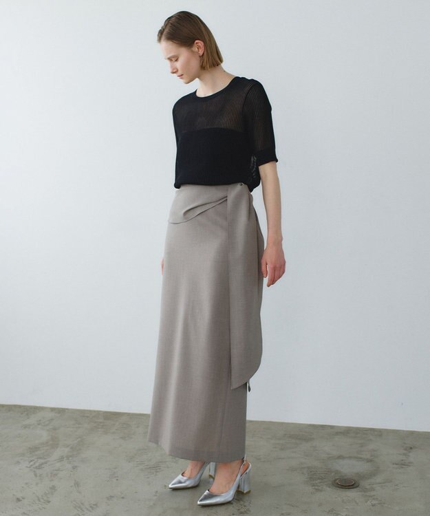BEIGE， LEPIDO / 前後2WAY シアー編みニット Black