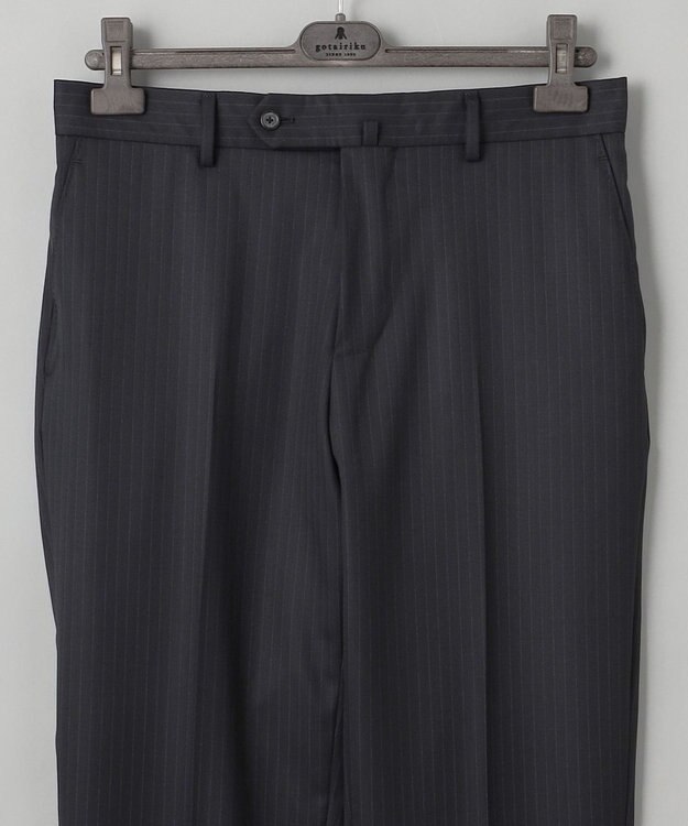 GOTAIRIKU 横に伸びる【TasmaniaWool/タマニアウール】ストレッチ スーツ（ブラックストライプ） ブラック系1