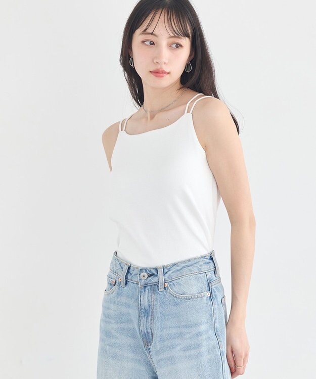earth music&ecology 【予約】適ON カップ付きキャミソール オフホワイト