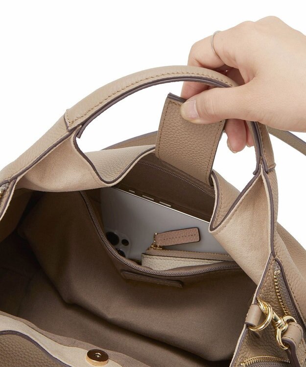 TOPKAPI 【TREASURE TOPKAPI】シュリンクレザー メタルパーツ 2WAY ショルダー バッグ グレージュ