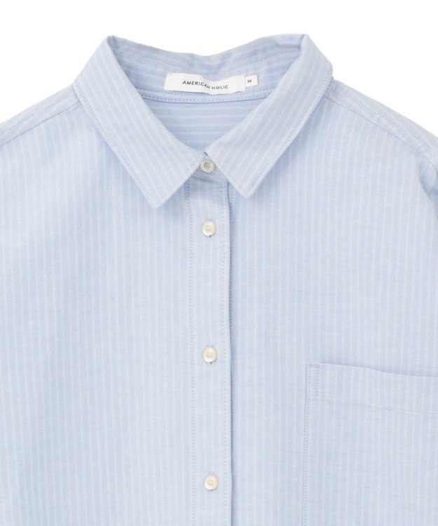 AMERICAN HOLIC オックスベーシックシャツ Stripe Blue