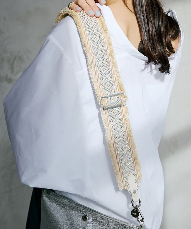 TOPKAPI 【TREASURE TOPKAPI】フリンジ ショルダーベルト 70mm シルバー