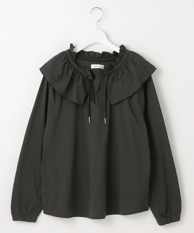 Feroux ラッシュガード ケープギャザー ブラウス ブラック系