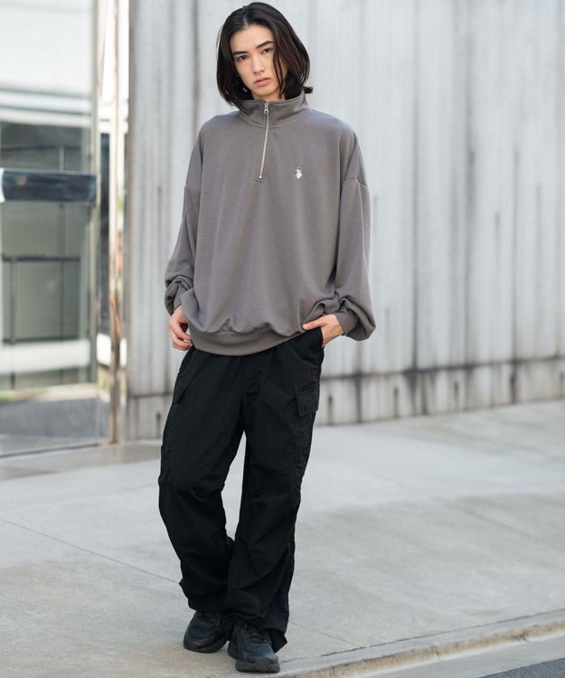 WEGO 【WEB限定/25年秋冬新作/ユニセックス着用ITEM】別注USPOLOハーフZIPPO スミクロ