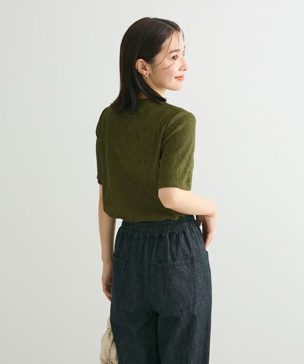 Green Parks プリーツ５分袖プルオーバー Green