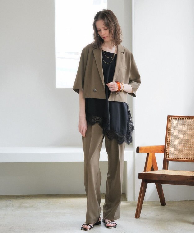 YECCA VECCA 2wayアシメデザインノースリーブブラウス Black