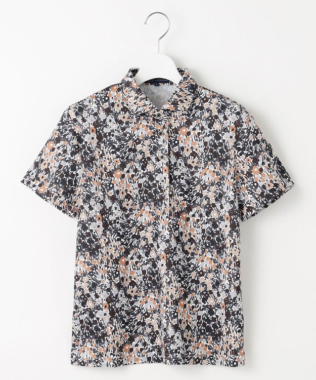 23区GOLF 【WOMEN】総柄フラワープリント ポロシャツ ブラック系5