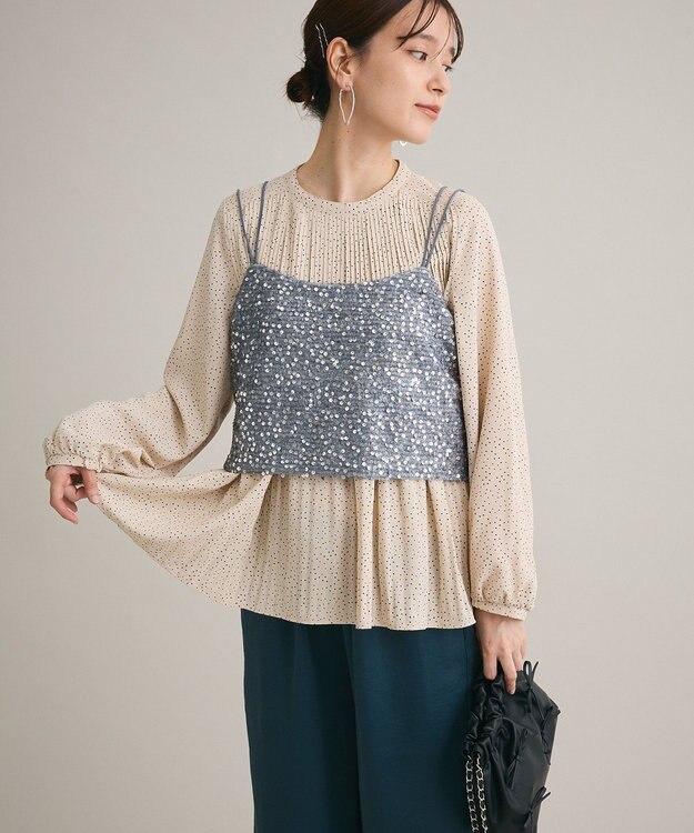 Green Parks 消しプリーツブラウス Yellow