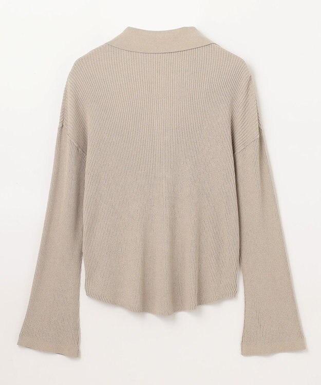 GRACE CONTINENTAL スラブリブシャツニットトップ ベージュ