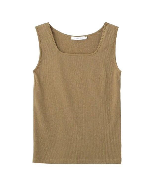 AMERICAN HOLIC スクエアネックリブタンクトップ Mocha