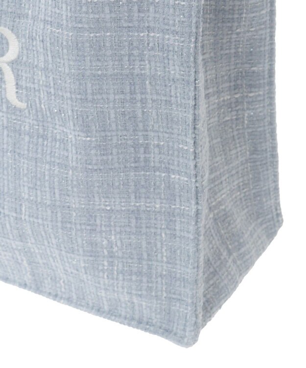 Maison de FLEUR ツイードロゴ刺繍スクエアトートバッグ Grayish Blue