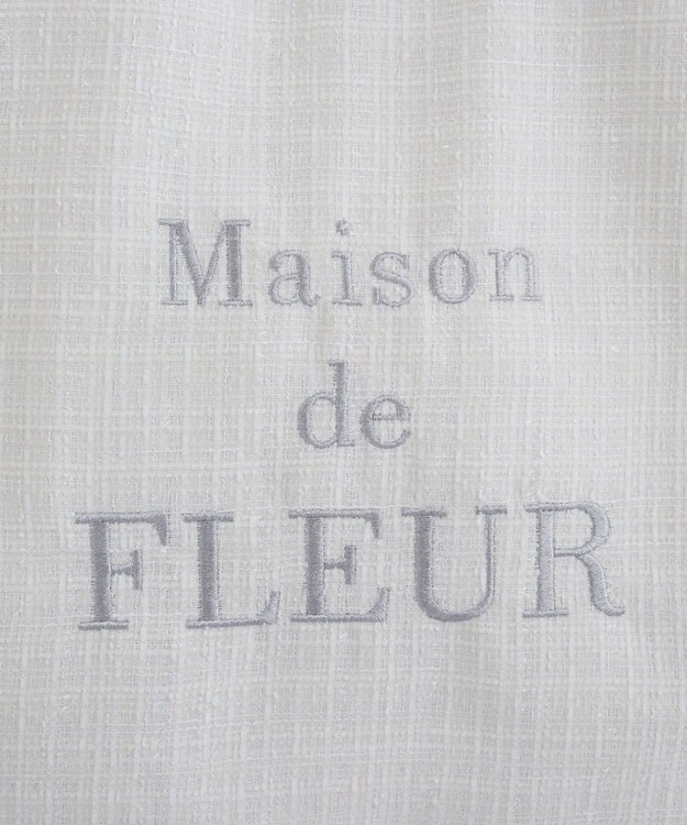 Maison de FLEUR ツイードロゴ刺繍スクエアトートバッグ Ivory