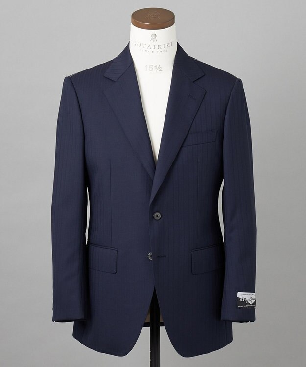 GOTAIRIKU シワになりにくい【御幸毛織/みゆきけおり】DRY SPINNER(ドライスピナー)スーツ（ネイビーストライプ） ネイビー系1